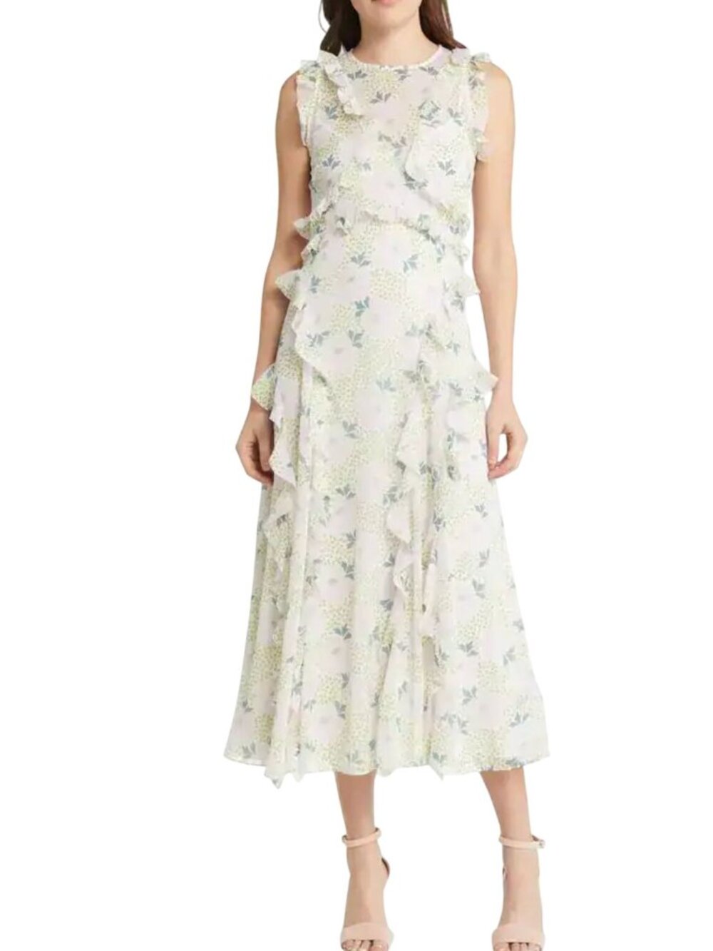 Ted Baker London Calinia floral print ruffle dress - Size 2 (6 US) - Picture 2 of 9